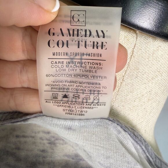 UGA Game Day Couture Women't Short Sleeve T-Shirt, Size XL, Ruffles, Gray & Red - Picture 13 of 14